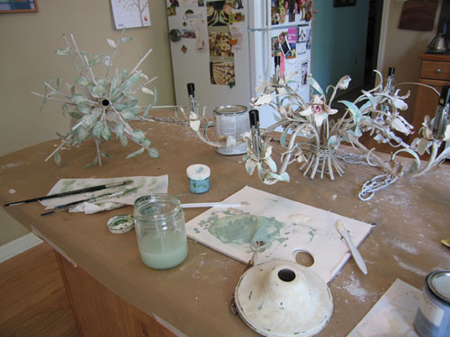 Pieces in process by Cynthia Giachetti.