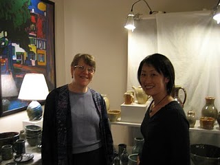 Mea Rhee (right) invited Nan Rothwell (left) as a guest artist for her studio sale last year.