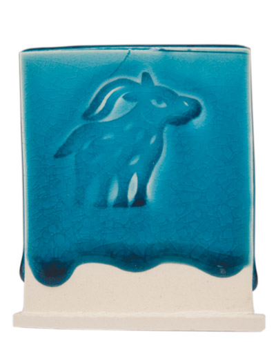 Base glaze N501 with 5% copper carbonate added