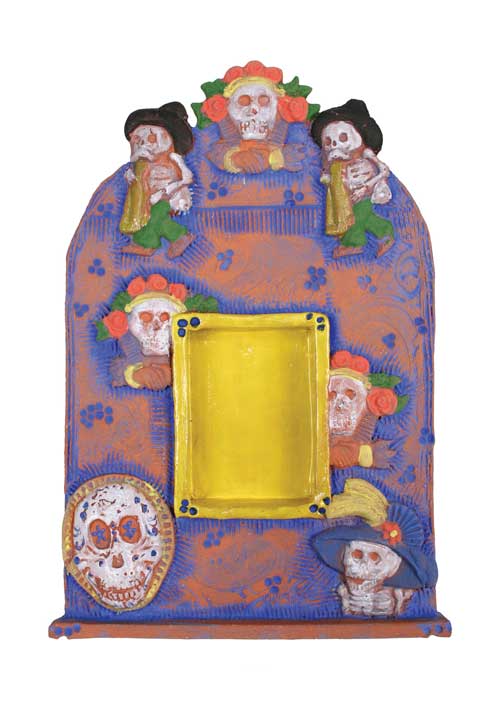 Day of the Dead Nicho, 12 in. (30 cm) earthenware with assorted underglazes.