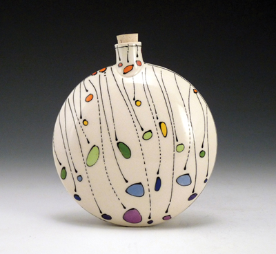 Flask, 7 in. (18 cm), in height porcelain, cone 6 electric, 2010.