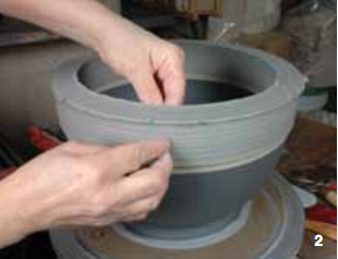 2 The sections are sealed together by throwing downward from the upper section toward the lower section without disturbing the seam.