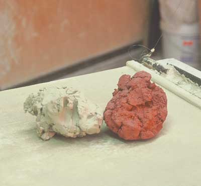 Two 3 pound lumps of clay.