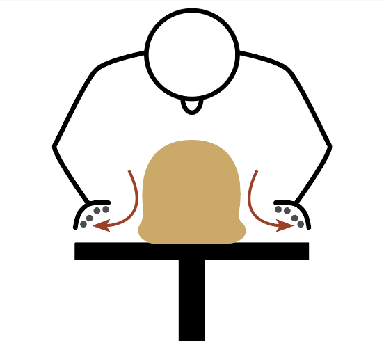 3 Continue the movement in a follow-through across the wheel head.