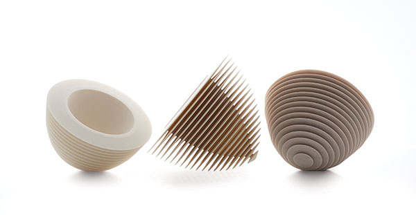 1 Nicholas Lees’ Floating Cups, to 5 in. (13 cm) in diameter, Parian, 2015. Photo: Sylvain Deleu.