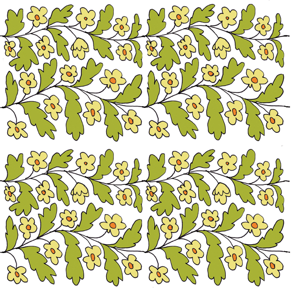 6. Repeat the square to create the overall repeat pattern.