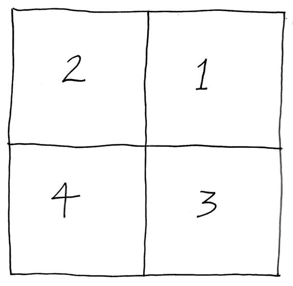 9. Cut the paper in half vertically, then tape it back together reordering the numbers.