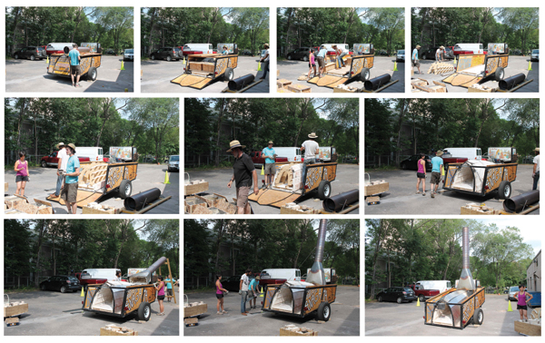3 Assembling the Mobile Anagama in Minneapolis, Minnesota, August 7, 2014. 