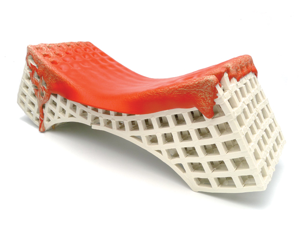 Red Bridge, 30 in. (76 cm) in length, handbuilt, high-fired porcelain, 2014.