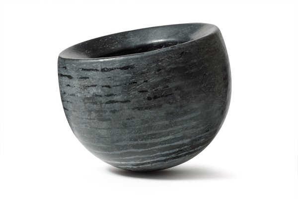 4 Vessel, 11 in. (28 cm) in height, handbuilt double-walled vessels, made of a mixed porcelain and stoneware clay body, burnished, saggar fired to 1940°F (1060°C), 2012. Photo: Douglas Atfield.