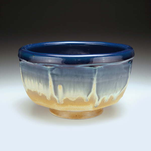 Wheel-thrown bowl, ceramic, reduction fired.