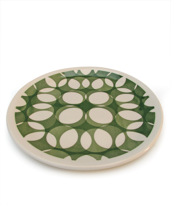 2 Serving plate, 10½ in. (27 cm) in diameter, screen printing on ball clay, fired to 1904°F (1040°C), 2016.