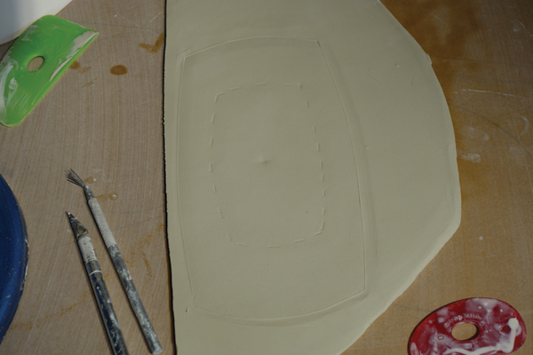 7 The transferred marks from the paper template can be used as a guide when cutting.