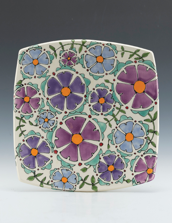 Lori Martin's purple flower platter. 