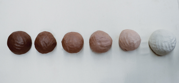 2 Palette of clay bodies after being wedged together.