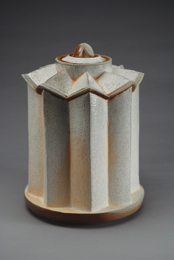 5 Press-molded accordion jar, 14 in. (36 cm) in height, stoneware, fired to cone 10, 2008.