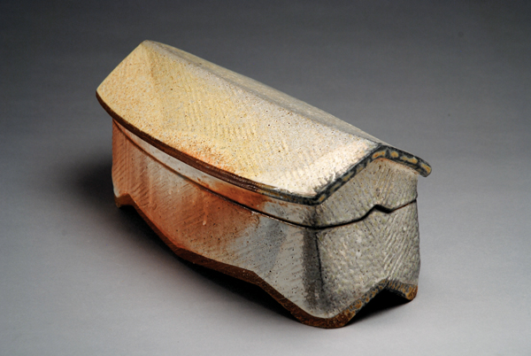 2 Box, 10 in. (25 cm) in length, stoneware, wood and soda fired to cone 10, 2016.