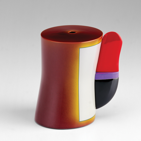 3 Ron Nagle’s Barbara of Hungary, 5¼ in. (13 cm) in height, ceramic, glaze, china paint, epoxy resin, 2001. Courtesy of Matthew Marks Gallery. 