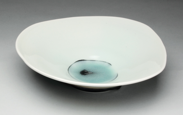 3 Bowl, 12 in. (30 cm) in diameter, porcelain, fired to cone 10 in reduction, 2017.