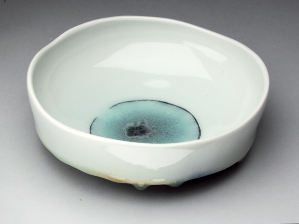 4 Bowl, 9 in. (23 cm) in diameter, porcelain, fired to cone 10 in reduction, 2017.
