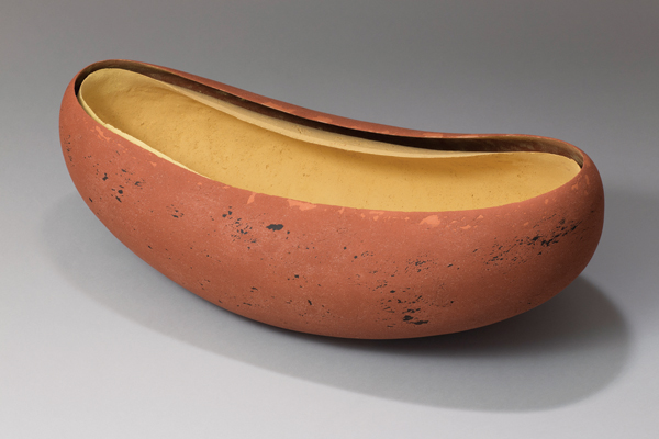 1 Steven Heinemann’s Husk, 29 in. (74 cm) in length, cast and pressed earthenware, 1996. Photo: Taimaz Moslemian.