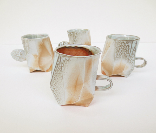 Megumi Naitoh’s Princess Peach Orime Ware, slip-cast porcelain, soda fired, 2012.