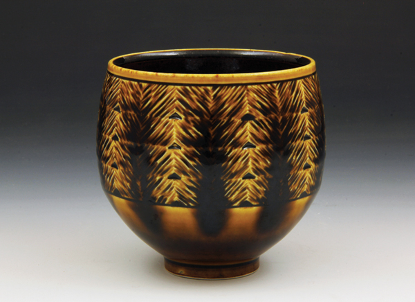 10 Cup, 4 in. (10 cm) in height, porcelain, molasses glaze, fired to cone 10 in reduction, 2017.