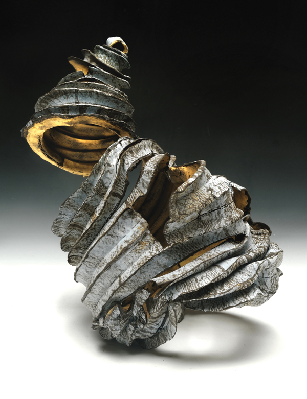Remains, 13 in. (33 cm) in height, colored clay, vitreous slips, fired to cone 6 in oxidation, 2017. Photo: Greg Staley.