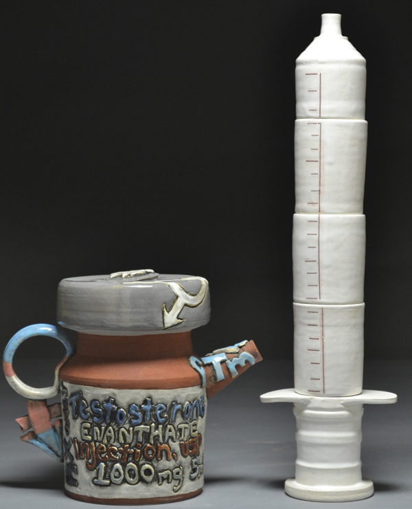 2 Mac McCusker’s T-Pot with T-Cups, ceramic.