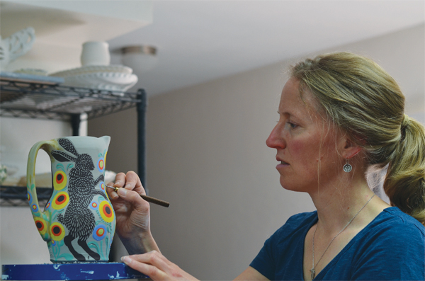 2 Sue Tirrell working in her studio. Photo: June K. Doolittle.