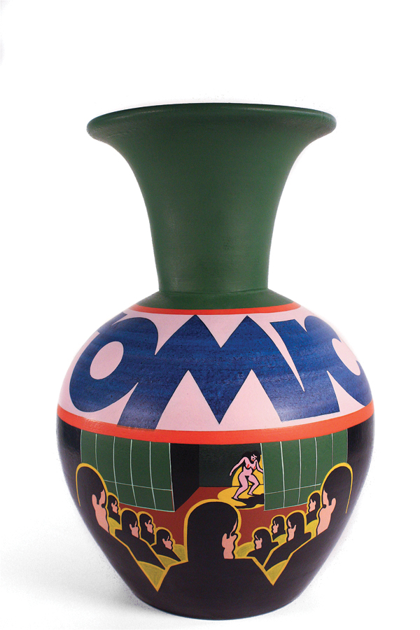 4 Ken Price’s Club Atomica, 15 in. (38 cm) in height, earthenware, 1986.
