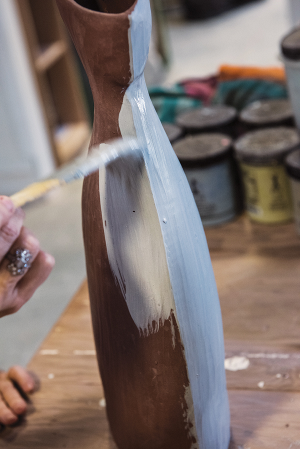 10 Coat the entire form with terra sigillata.