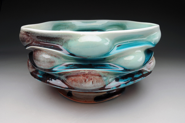 1 Punch bowl, 15 in. (8 cm) in diameter, wood-fired porcelain, 2017.