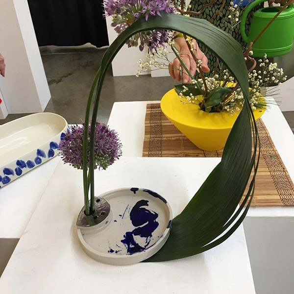 Adam Chau's Ikebana Arrangement at NCECA. He is one of NCECA's 2018 emerging artists.