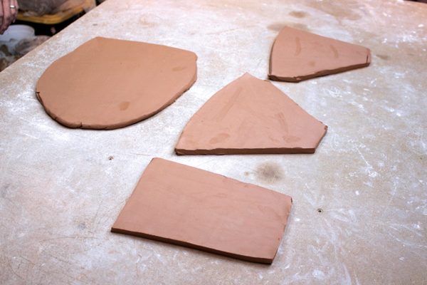 4 The cut slabs ready to fit into the mold sections.