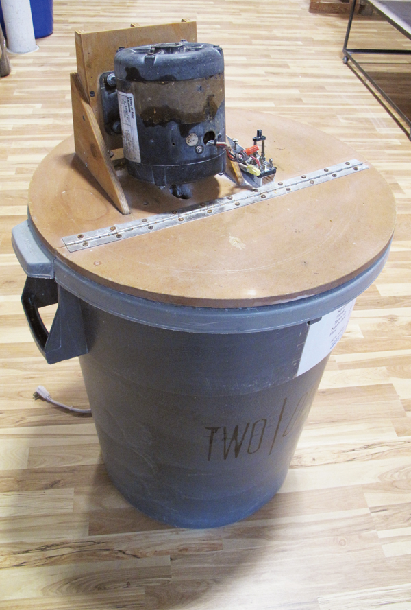 6 Completed and assembled homemade slip mixer. Note: Images 1, 3, and 6 were taken prior to installing a waterproof switch.