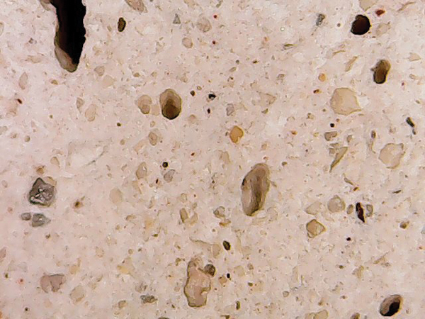 3 Cone 6 (2232°F (1222°C)) mature body developed by using the SSA formulation method. The 30% large particle additions were completely encapsulated by ultra fine SSA particles.