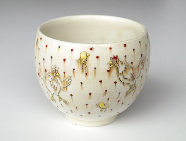 2 Normandy Alden’s Chicken Cup, 4½ in. (11 cm) in height, porcelain, 2017. 