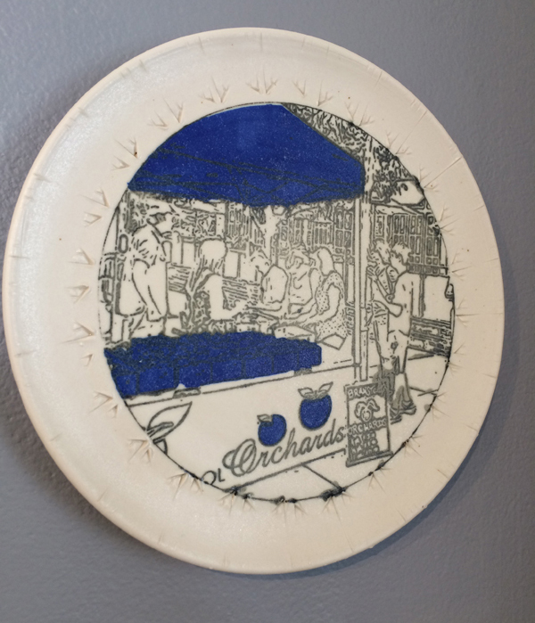 4 Detail of plate titled Worthington Farmer’s Market, Branstool Orchards.