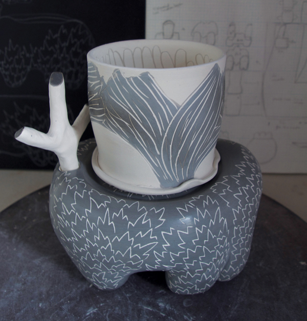 10 The completed stand ready to be bisque fired.
