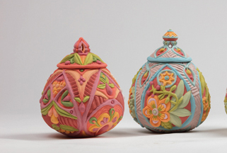 13 Document changes in color during the firing process by taking photos. This will help you develop a distinctive palette. Bisque fire to make the underglaze permanent.
