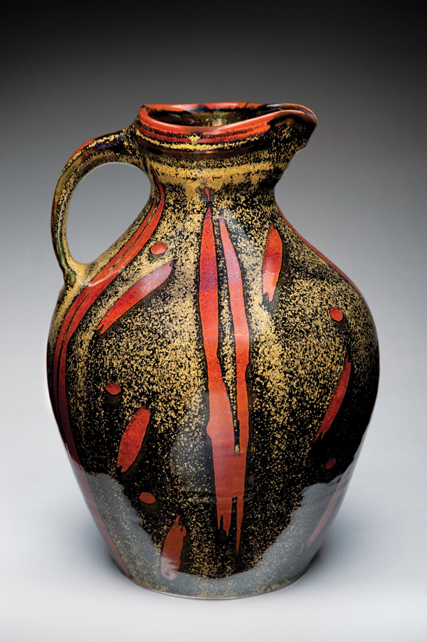 2 Pitcher, 12 in. (31 cm) in height, porcelain, glazes, fired to cone 11.
