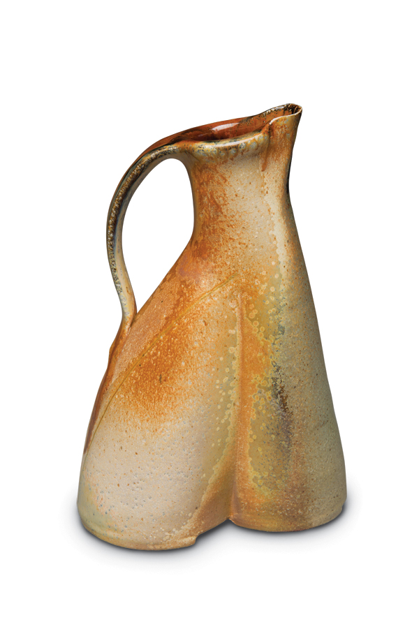 4 Randall Carlson’s pitcher, 10 in. (25 cm) in height, salt-fired stoneware, fired to cone 11.