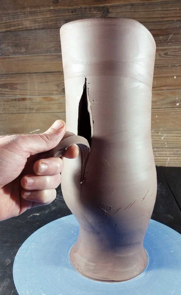 5 The first dart has healed and dried for strength. Begin to remove the second dart.