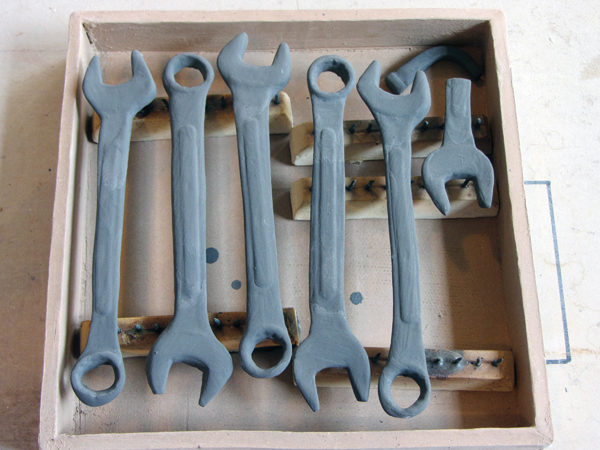 7 Bisque test trays make loading multiple small items or items requiring stilts much easier.