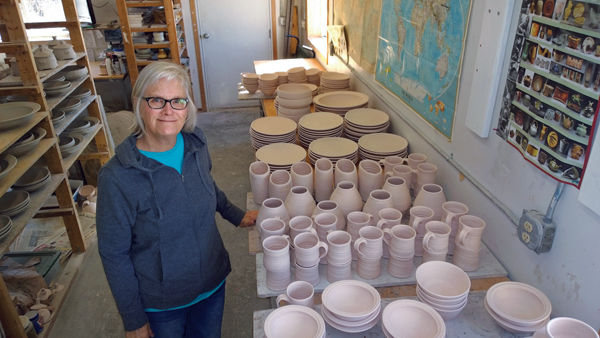 2 Jo standing in her studio, 2018.