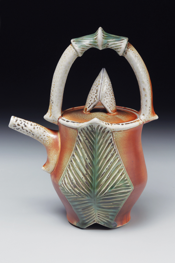 3 Joy Tanner’s teapot, thrown and altered, soda fired to cone 10.
