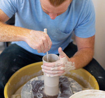 5 Remove excess water from the interior with a sponge attached to a stick.