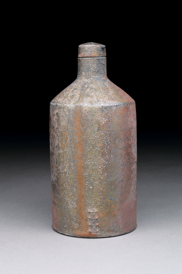 2 Bottle, 7 in. (18 cm) in height, wood-fired stoneware, reduction cooled, 2017.