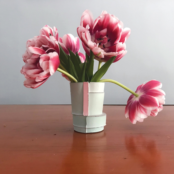 2 Kyle Johns’ slip-cast vase with flowers, continuing its story in a new home. 